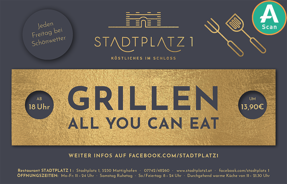 Stadtplatz 1 wirbt mit